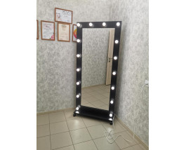 Гримерное зеркало с подсветкой на подставке 180х80 Черный