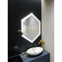 Зеркало в ванную комнату с подсветкой Тревизо Слим 75х75 см